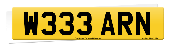 Registration number W333 ARN